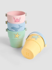 JoJo Maman Bébé Set of 4 Silicone Bath Buckets - Image 1 of 5