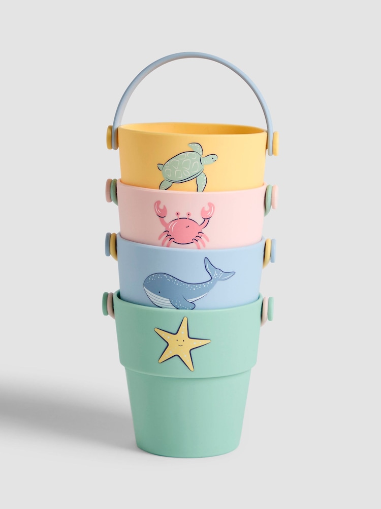 JoJo Maman Bébé Set of 4 Silicone Bath Buckets - Image 2 of 5