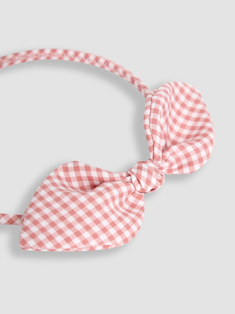 JoJo Maman Bébé Pink Gingham Hair Accessories Pack - Image 4 of 4