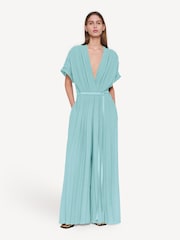 Joseph Blue Blue Sofia Airy Plissé Jumpsuit - Image 1 of 6