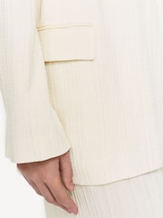 Joseph Cream Amelot Pleat Jacquard Silk Blazer Jacket - Image 6 of 7