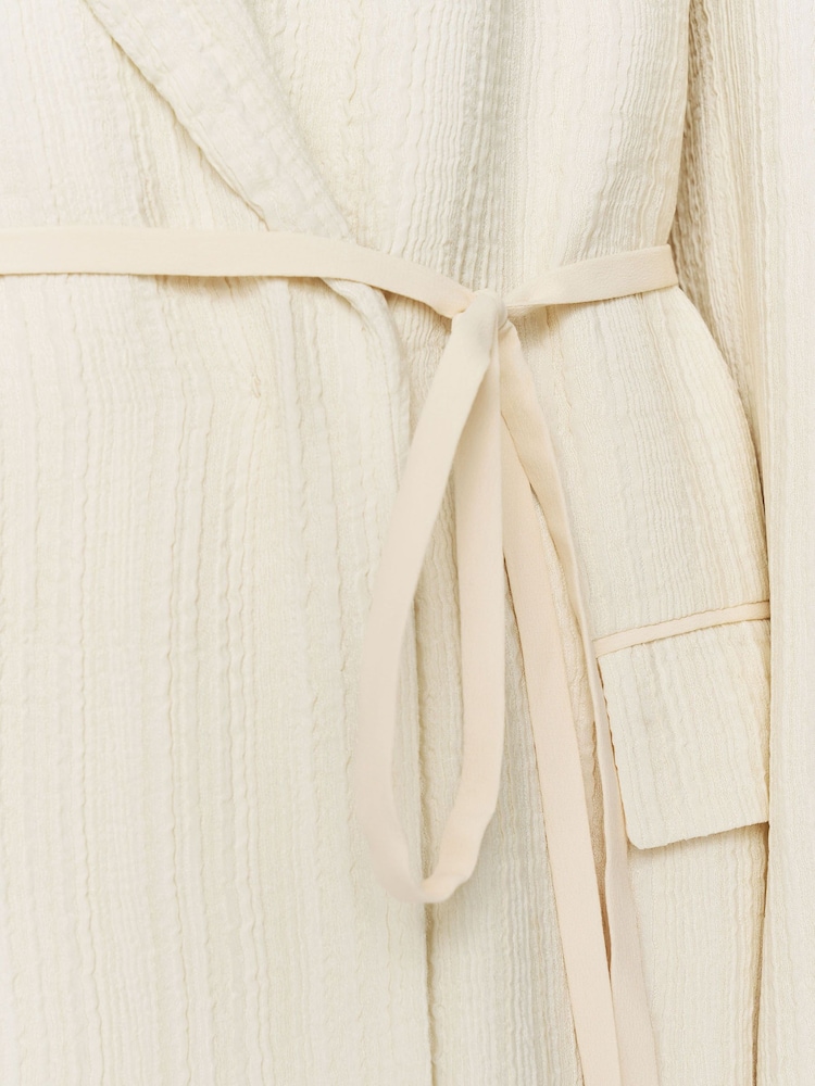 Joseph Cream Amelot Pleat Jacquard Silk Blazer Jacket - Image 7 of 7