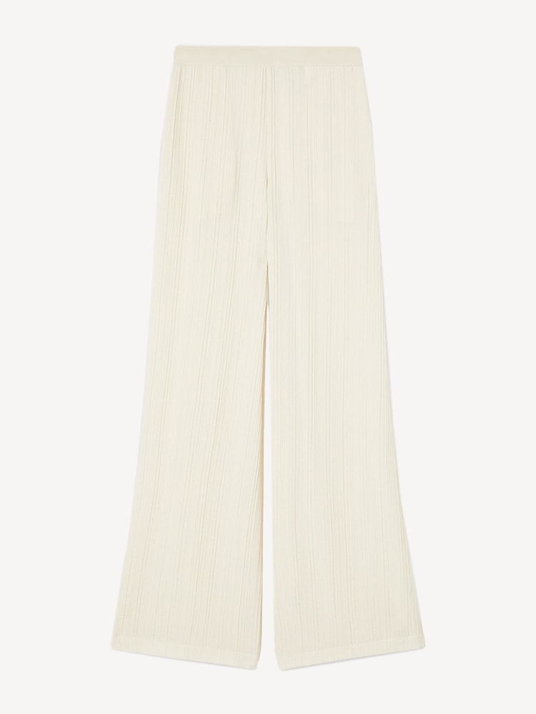 Joseph Cream Mawn Pleat Jacquard Wide Leg Trousers - Image 7 of 7