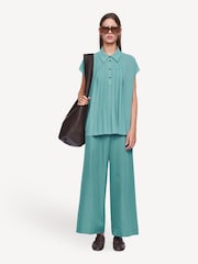 Joseph Blue Antin Airy Plisse Blouse - Image 3 of 6