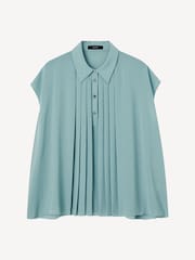 Joseph Blue Antin Airy Plisse Blouse - Image 6 of 6