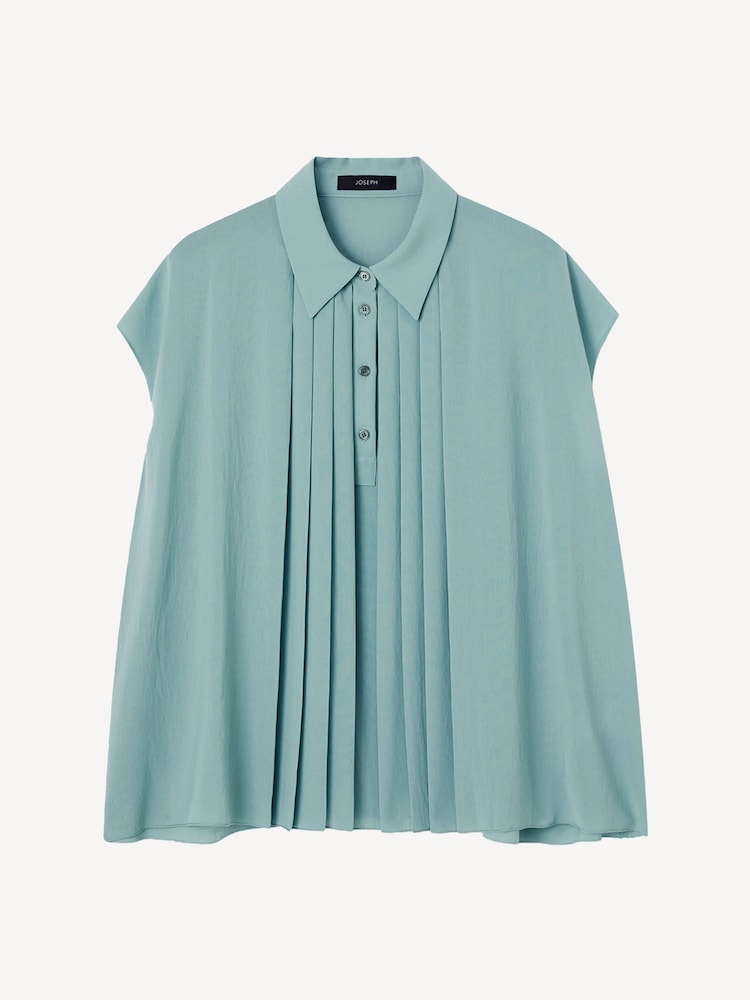 Joseph Blue Antin Airy Plisse Blouse - Image 6 of 6