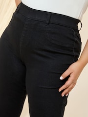 Friends Like These Black Curve Elasticated Waist Denim Jeggings - Image 3 of 4