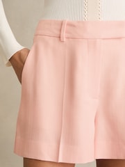 Reiss Pink Magda Mid-Rise Tailored Shorts - Image 4 of 7