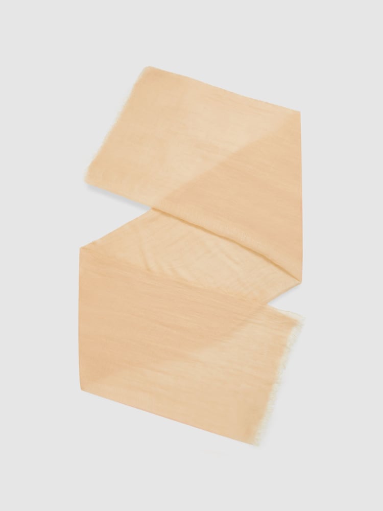 Reiss Neutral Viola Modal-Linen Scarf With Silk - Image 1 of 5