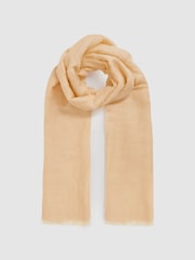 Reiss Neutral Viola Modal-Linen Scarf With Silk - Image 3 of 5