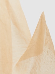 Reiss Neutral Viola Modal-Linen Scarf With Silk - Image 4 of 5