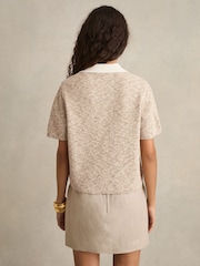 Reiss Neutral Sam Cotton-Blend Knit Polo Shirt - Image 5 of 6