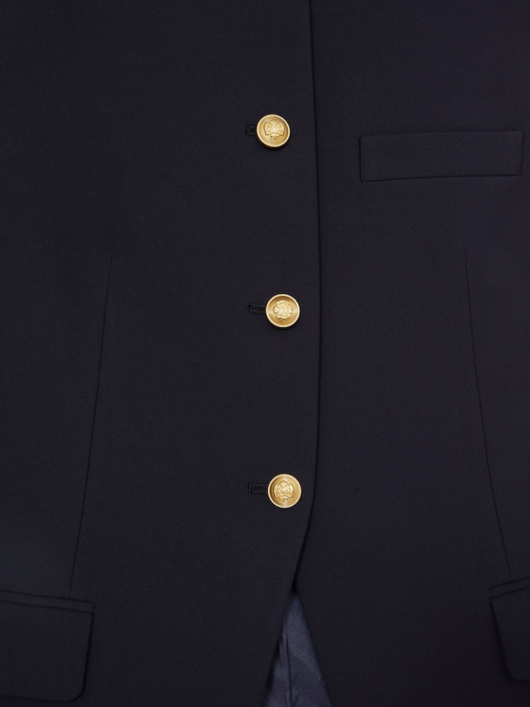Reiss Navy Athena High-Neck Longline Waistcoat - Image 7 of 7