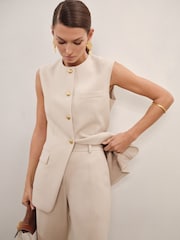 Neutro - Reiss Athena Alto-Neck Longline Waistcoat - Imagen 1 de 7