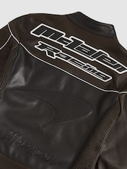 Czarny - Reiss Champion McLaren F1 Team Leather Biker Jacket - Image 8 of 9