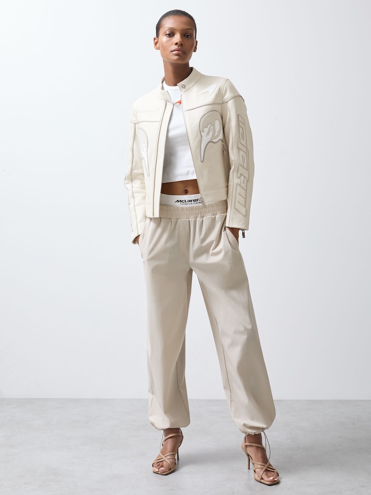 Off-White - Reiss Champion McLaren F1 Team Leather Biker Jacket - Image 3 of 9