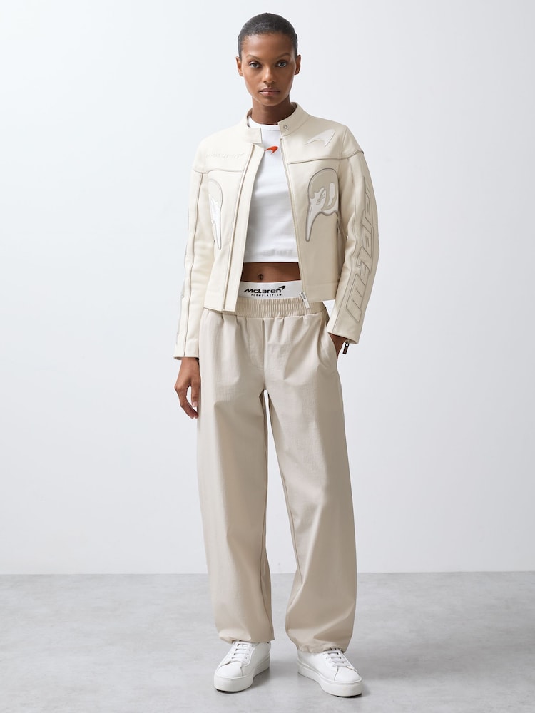 Off-White - Reiss Champion McLaren F1 Team Leather Biker Jacket - Image 6 of 9
