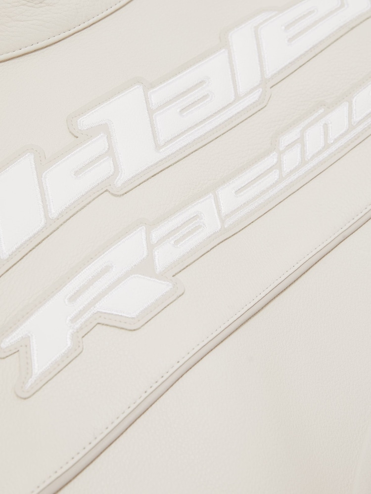 Off-White - Reiss Champion McLaren F1 Team Leather Biker Jacket - Image 7 of 9