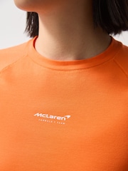 Reiss Papaya Orange Grace McLaren F1 Team Cropped Logo T-Shirt - Image 4 of 6