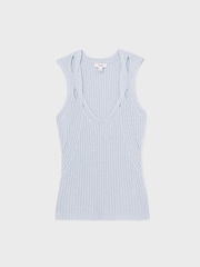 Reiss Blue Alethia Twist Strap Knit Vest - Image 2 of 5