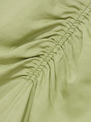 Reiss Green Pari Petite Ruched Sleeveless Midi Dress With Linen - Image 6 of 7