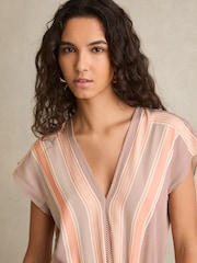 Reiss Coral Gina Scarf Print Belted Midi Dress - Image 4 of 6