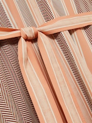 Reiss Coral Gina Scarf Print Belted Midi Dress - Image 6 of 6