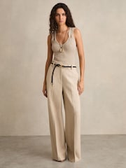 Reiss Neutral Alethia Twist Strap Knit Vest - Image 3 of 5