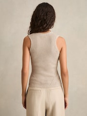 Reiss Neutral Alethia Twist Strap Knit Vest - Image 4 of 5