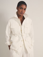 Reiss White Luca Reiss | Les 100 Ciels Utility Jacket - Image 1 of 7