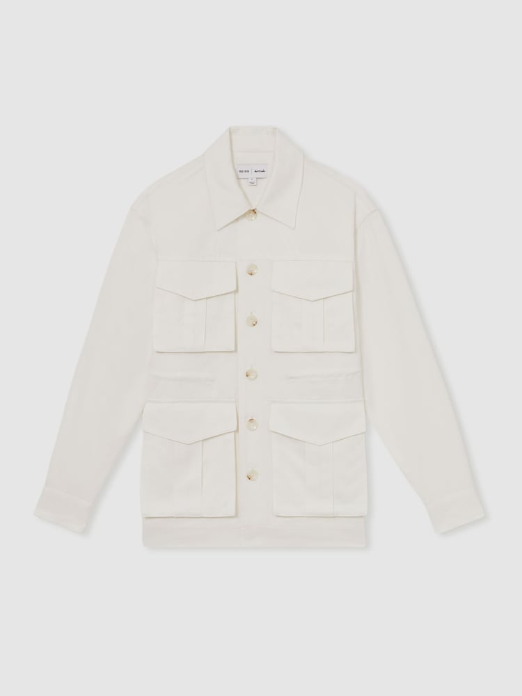 Reiss White Luca Reiss | Les 100 Ciels Utility Jacket - Image 2 of 7