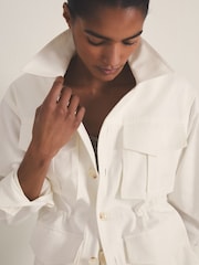 Reiss White Luca Reiss | Les 100 Ciels Utility Jacket - Image 4 of 7