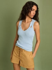 Reiss Tan Clement Cotton Lace-up Shorts - Image 1 of 6