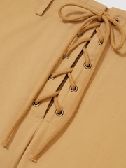 Reiss Tan Clement Cotton Lace-up Shorts - Image 6 of 6