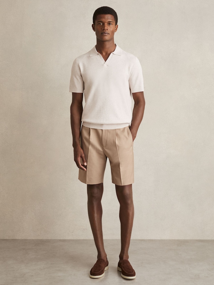 Camello suave - Pantalones cortos holgados con cordón ajustable Sussex de Reiss - Imagen 1 de 6