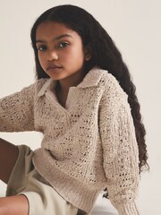 Reiss Neutral Hunter 9-13 yrs Reiss | 100 Ciels Bouclé Jumper - Image 3 of 6