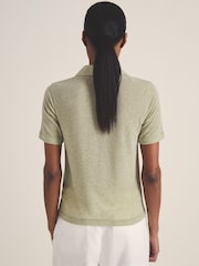 Reiss Sage Wren Reiss | Les 100 Ciels Polo Shirt With Cashmere - Image 5 of 7