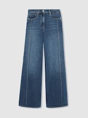 כחול בהיר - Reiss Heather Stretch-Cotton Wide-Leg Jeans - תמונה 2 מתוך 7