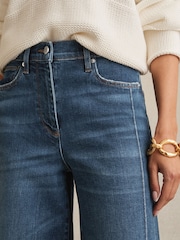 כחול בהיר - Reiss Heather Stretch-Cotton Wide-Leg Jeans - תמונה 4 מתוך 7