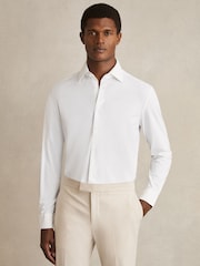Reiss White Voyager Long-Sleeve Travel Shirt - Image 1 of 8