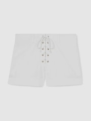 Reiss White Clement Cotton Lace-Up Shorts - Image 2 of 6