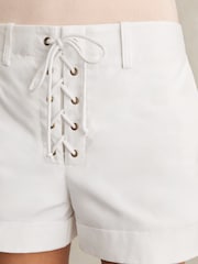 Reiss White Clement Cotton Lace-Up Shorts - Image 4 of 6