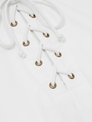 Reiss White Clement Cotton Lace-Up Shorts - Image 6 of 6
