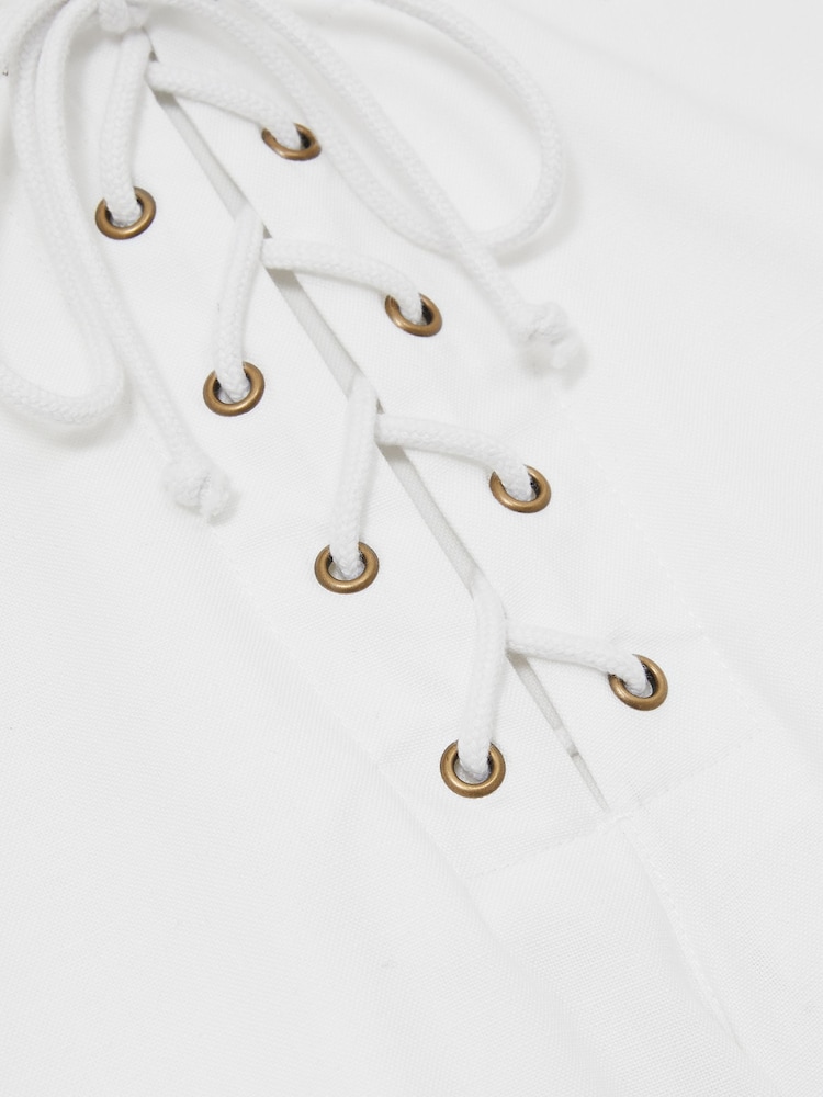 Reiss White Clement Cotton Lace-Up Shorts - Image 6 of 6