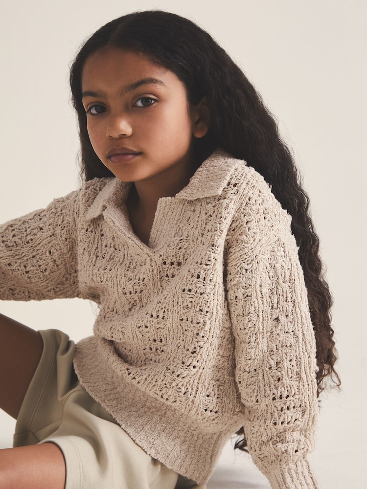 Reiss Neutral Hunter 13-14 yrs Reiss | 100 Ciels Bouclé Jumper - Image 2 of 6