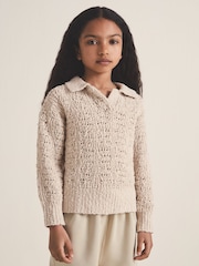 Reiss Neutral Hunter 13-14 yrs Reiss | 100 Ciels Bouclé Jumper - Image 3 of 6