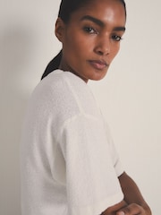 Reiss Ivory Lowen Reiss | Les 100 Ciels Bouclé T-Shirt - Image 1 of 6