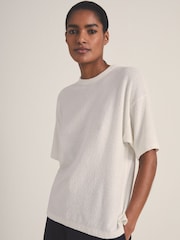 Reiss Ivory Lowen Reiss | Les 100 Ciels Bouclé T-Shirt - Image 4 of 6