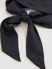 Reiss Navy Cara Linen Halterneck Top - Image 5 of 5