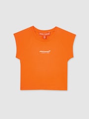 Reiss Orange Grace 13-14 yrs McLaren F1 Team Cropped Logo T-Shirt - Image 2 of 5